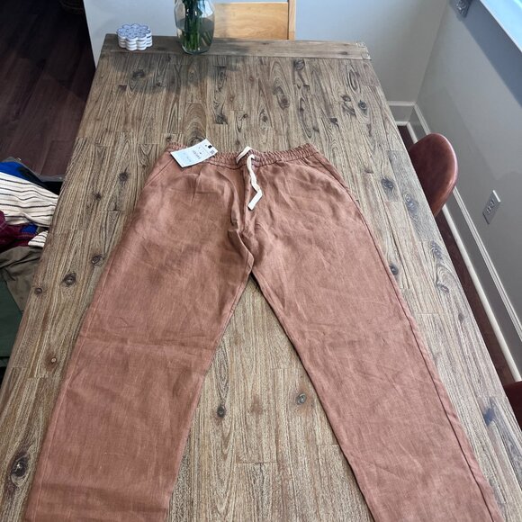 Zara - Linen Pant - Light Brown - Large - Picture 4 of 6